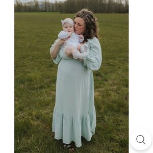 Emme Mama Eliza dress in sage